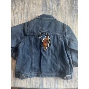 US Polo Assn 90's Y2K Kids Infant Snap‎ front Denim Truck Jacket Jean 24 Months